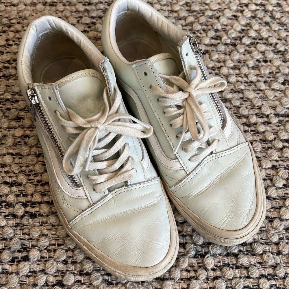 Vans Mint Sk8 Low Zipper Leather Sneakers